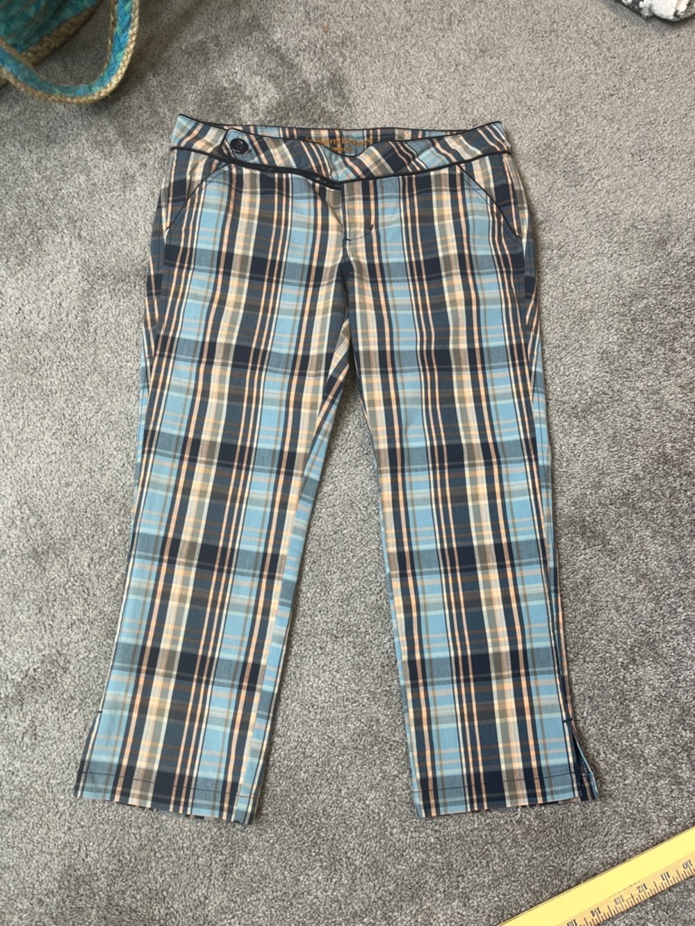 90’s Y2K Boom Boom Jeans Low Rise Plaid Cropped Pants Retro
